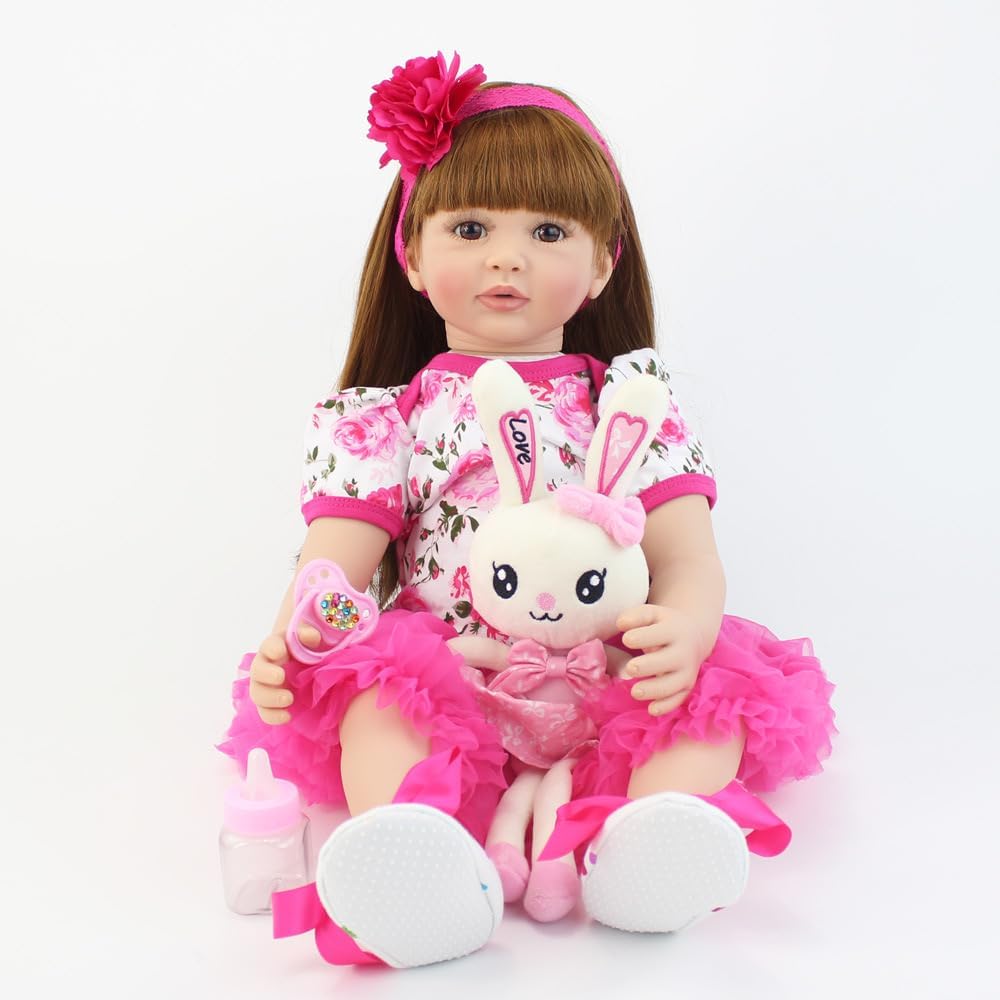 iCradle 24 Inch Reborn Baby Doll with Long Hair
