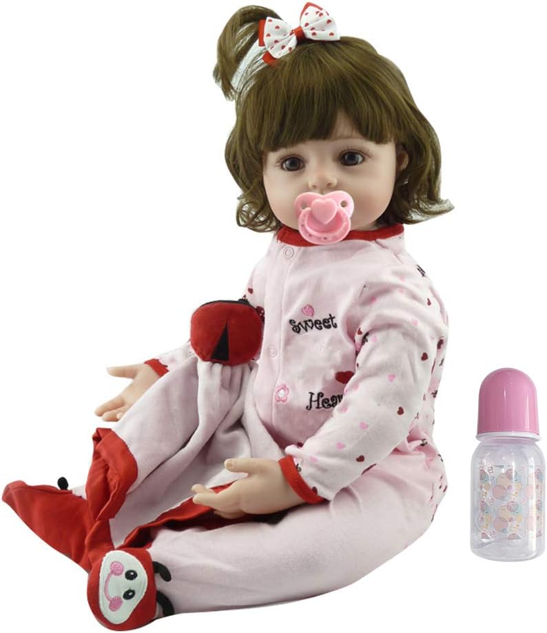 Pinky 24 Inch Reborn Baby Girl Doll with Long Hair