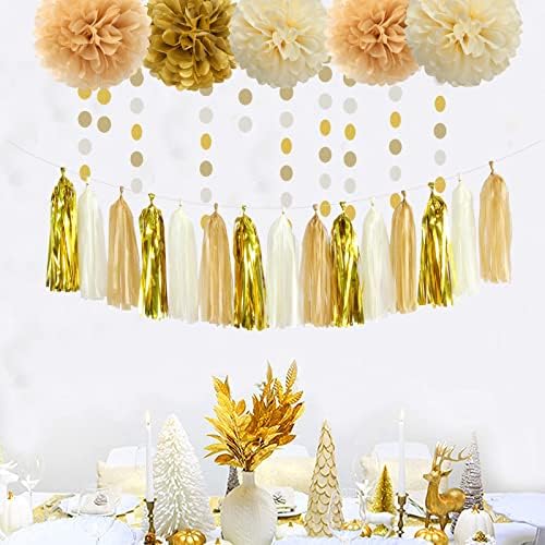 White Gold Champagne Party Decorations 23pcs Set