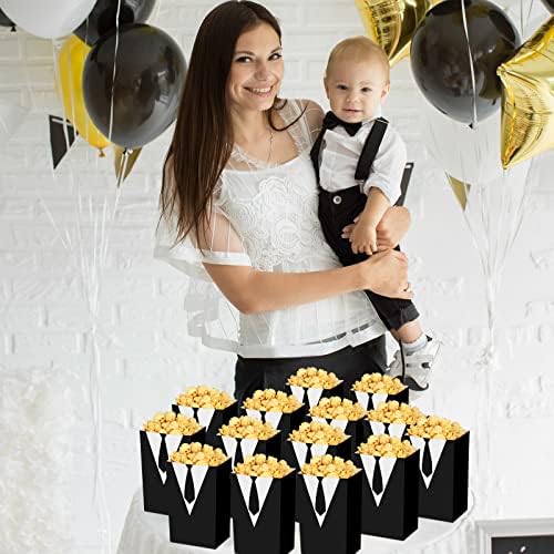 Irenare 24 Piece Baby Tuxedo Popcorn Bags