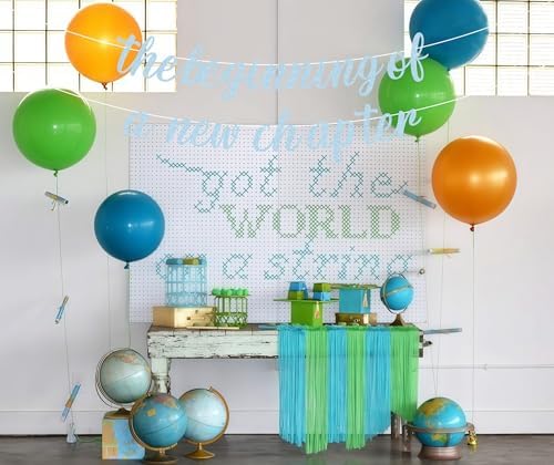 Pre-Strung New Chapter Light Blue Glitter Banner