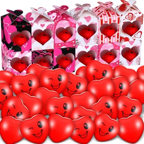 40 Piece Valentine Heart Stress Balls with Gift Box