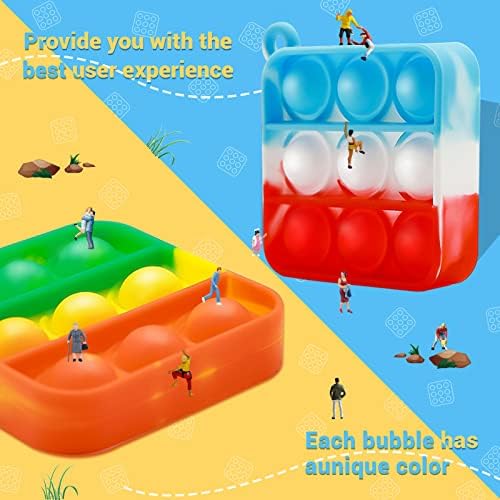 128 Pcs Pop Fidget Keychain Pack for Kids Adults