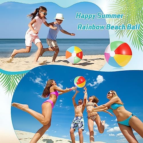 100 Pack Inflatable Beach Balls Rainbow 10 11 126