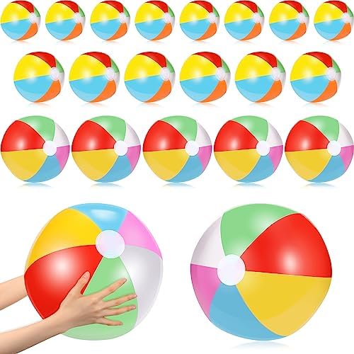 100 Pack Inflatable Beach Balls Rainbow 10 11 126