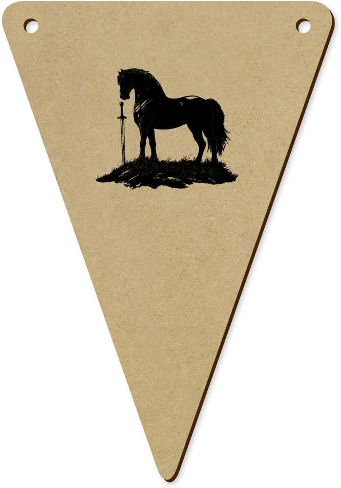 5pcs 140mm Horse Silhouette Wooden Bunting Flags