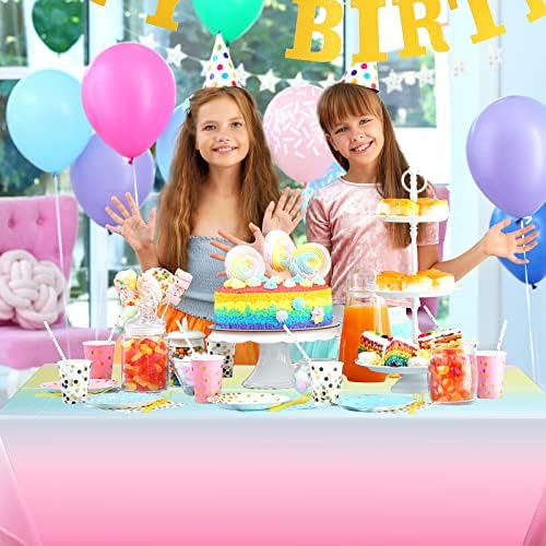 Riakrum Rainbow Plastic Tablecloths 3 Pack