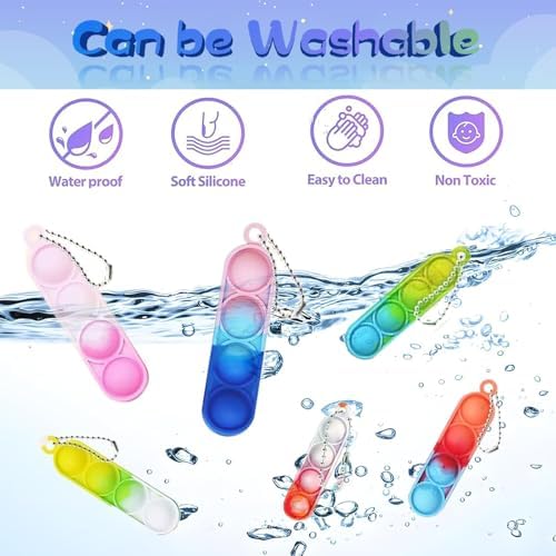 360 Pcs Rectangle Pop Keychain Fidget Toys for Kids