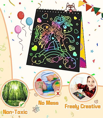 Pigipigi Scratch Paper Party Favor 16 Pack Art Craft Set