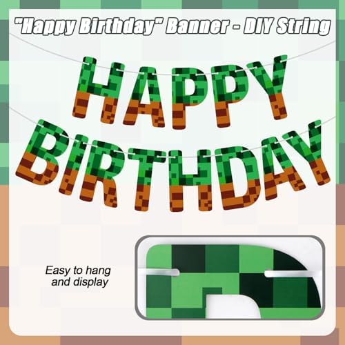 Happy Birthday Miner Banner for Home and Party Decor