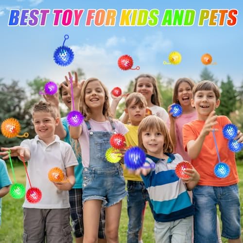 200PCS Light Up Bouncy Ball with LED Flashing Squeaky Design