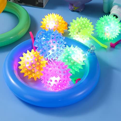 Sotiff 100 Pcs LED Flashing Squeaky Bouncy Balls