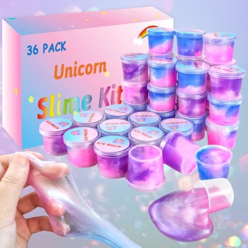 36 Pack Unicorn Galaxy Slime Kit for Kids