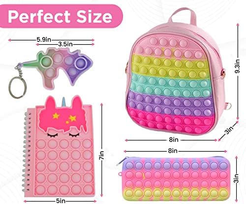 Pop Fidget Backpack Set for Girls and Teens