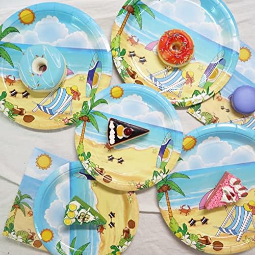 Beach Themed Party Plates and Napkins Set for 25 Guests