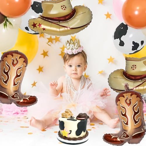 Lidmada 4Pcs Western Cowgirl Party Balloons