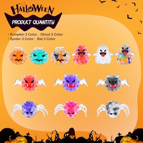 24 Pack Halloween Mini Squeeze Balls Stress Relief Set