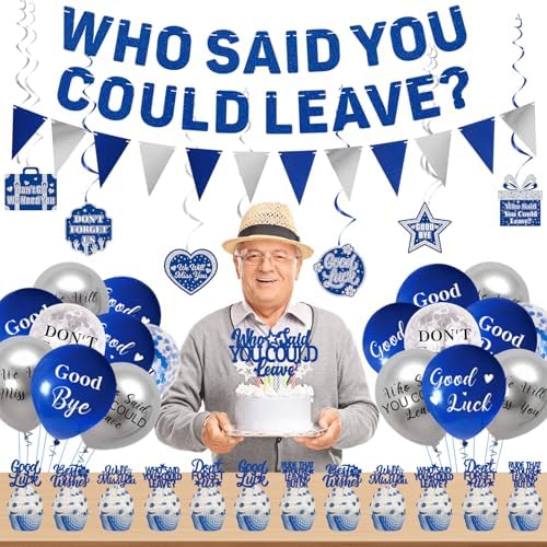 Roetyce Blue Who Said You Could Leave Banner Decorations Kit
