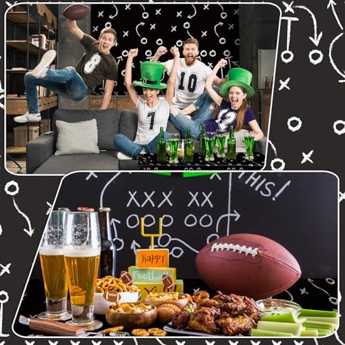 4 Pack Football Tablecloths for Parties
