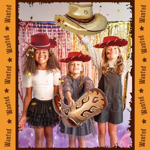 Lidmada 4Pcs Western Cowgirl Party Balloons