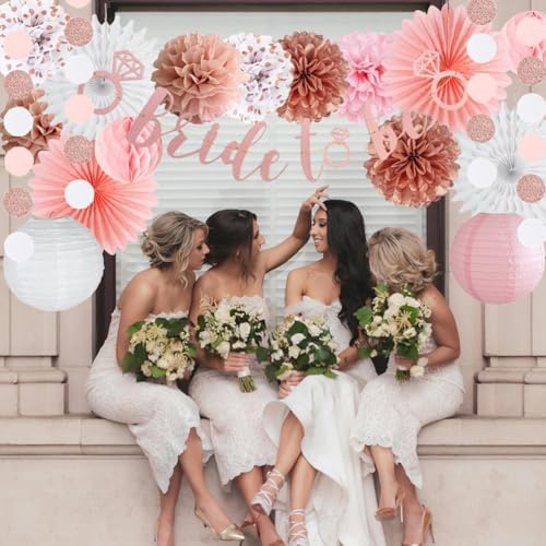 Light Pink Rose Gold Bridal Shower Decor Kit