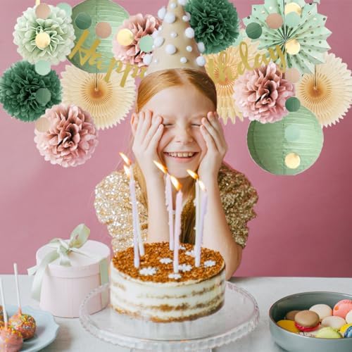 Sage Green and Dusty Pink Birthday Decor Kit