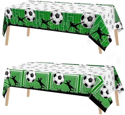 Kochorie 2 Piece Soccer Themed Tablecloth