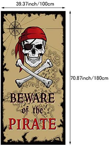 Beware of Pirates Door Banner for Party Decorations