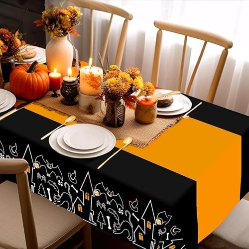 Childom 3 Pack Halloween Tablecloths 54x108 Inches