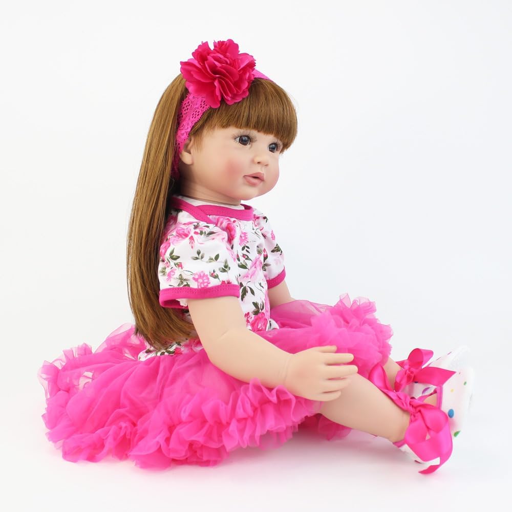 iCradle 24 Inch Reborn Baby Doll with Long Hair