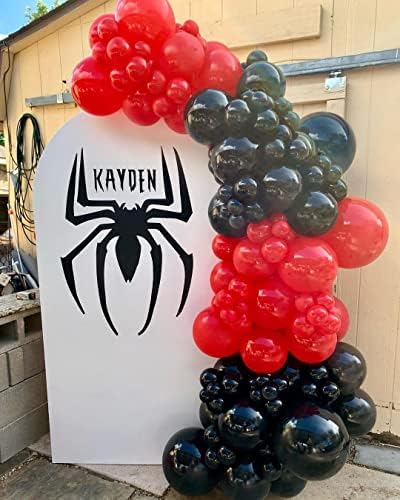 Bezente Black and Red Balloons Garland Kit 100Pcs