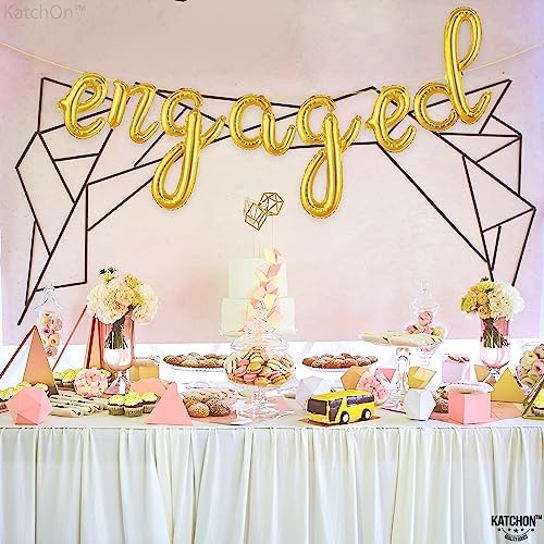 KatchOn Cute Gold Engagement Balloons Letters 10 Feet