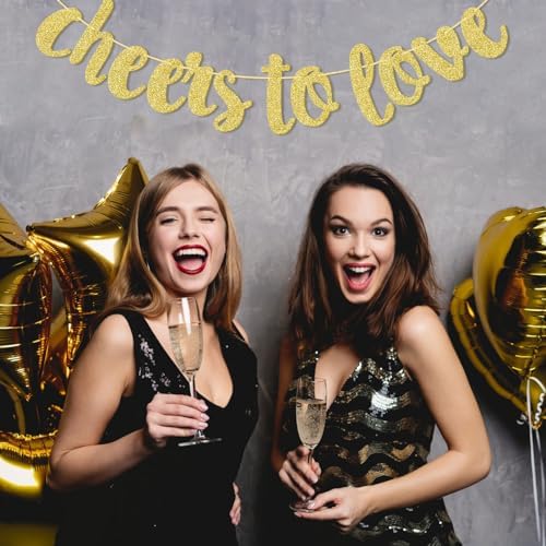 Gold Glitter Hanging Banner Wedding Decor
