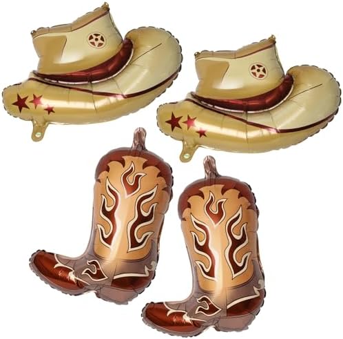 Lidmada 4Pcs Western Cowgirl Party Balloons