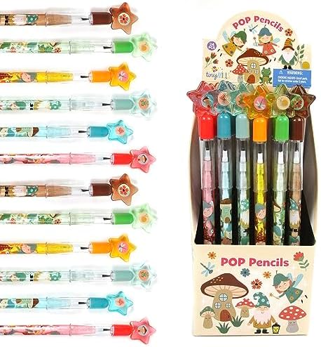 TINYMILLS Garden Fairy Mushrooms Stackable Pencils Assortment