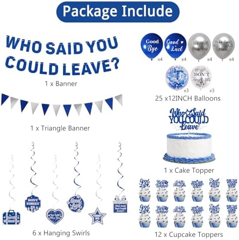 Roetyce Blue Who Said You Could Leave Banner Decorations Kit