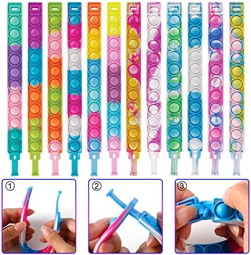 Genuvi Pop Bracelets Fidget Toys 24 Pack Bulk