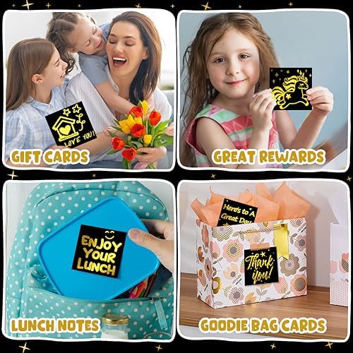 ZMLM Gold Scratch Art Notes 160 Pcs Mini Party Favors
