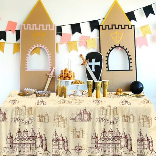 4Pcs Wizard Themed Tablecloth for Birthday Halloween Decor