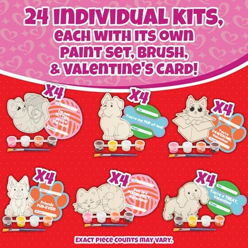 Cat Dog Wood Painting Kits 24 Count