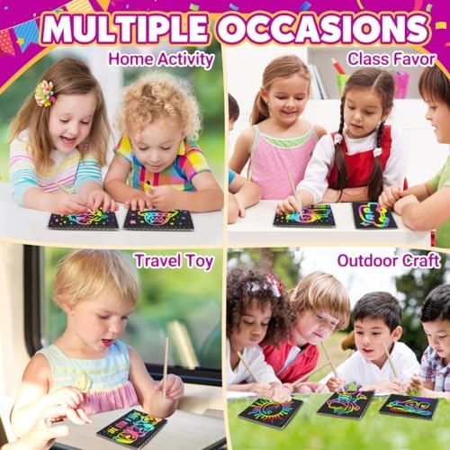 Pigipigi Rainbow Scratch Art Notebook Set 24 Pack