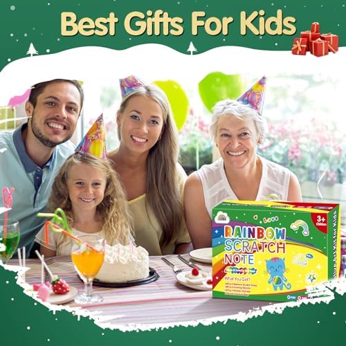 ZMLM Rainbow Scratch Art Notebook 16 Pcs Kids Craft Kit