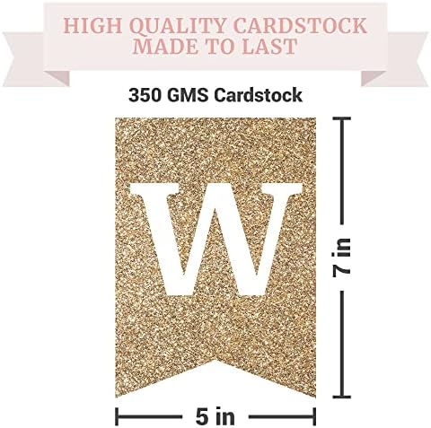 Gold Glitter Welcome Banner Pre-strung 6 ft