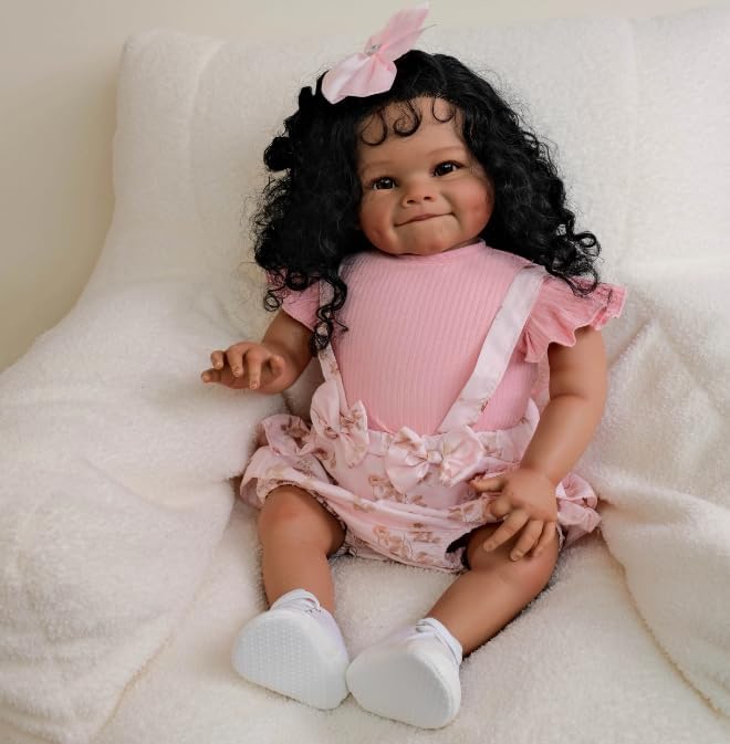 24 Inch Realistic Black Girl Reborn Baby Doll