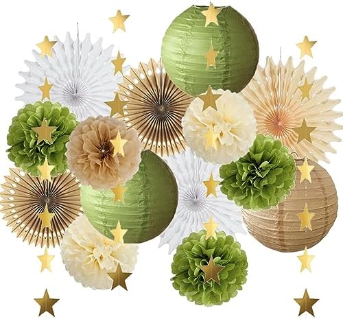 Olive Green and Brown Party Decor Kit