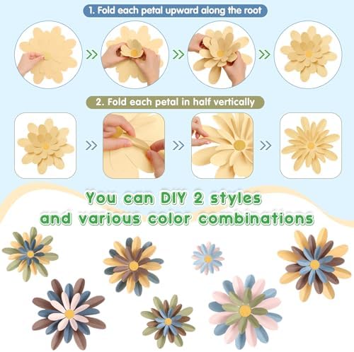 MotiMind 18 Pcs 3D Fiesta Floral Bulletin Board Decor