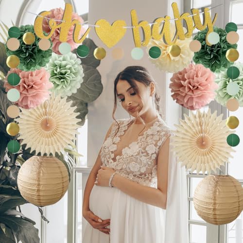 Sage Green and Dusty Pink Baby Shower Decorations