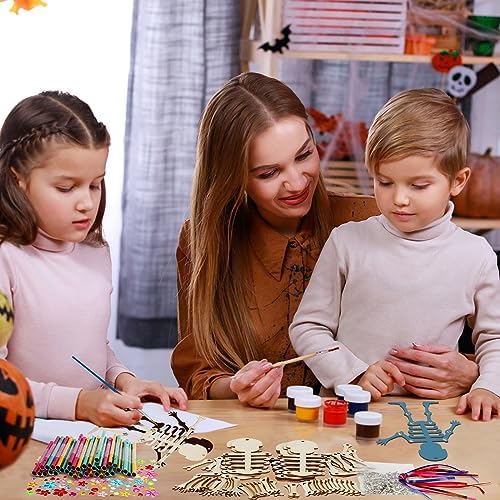 Fennoral 9 Pack Skeleton Wind Chime Kit for Kids