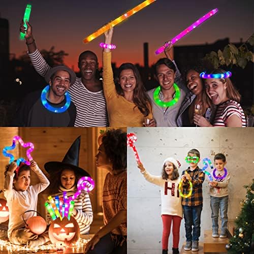 Jishi Light Up Pop Tubes LED Glow Sticks 8-Pack