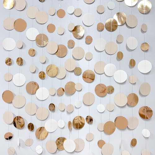 Champagne Gold Circle Dot Garland for Party Decorations